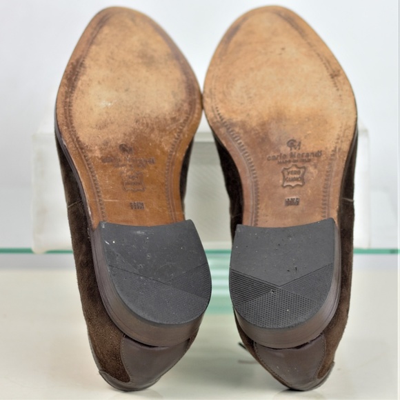 Carlo Morandi 11.5 Derby Brown Suede Shoes Italy - Picture 6 of 8
